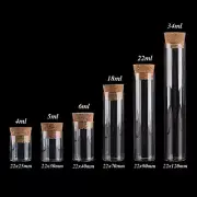 100pcs Transparent Glass Test Tube with Cork Stopper Spice Bottle 5 sizes U-pick