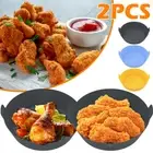 2Pcs Air Fryer Silicone Pot with Handle Reusable Air Fryer Liner Heat ZhWAy