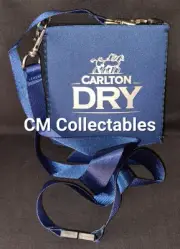 RARE COLLECTABLE CARLTON DRY STUBBY HOLDER WITH LANYARD IN BRAND NEW CONDITION