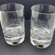 Queen Lace Moser Rowland Ward Crystal Etched Pheasant Glass Tumblers (2)