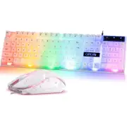 RGB Gaming Keyboard and Mouse Combo,USB Wired Light Up Keyboard, Rainbow LED ...