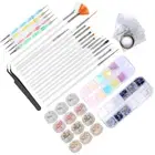 Nail Art Tool Set Nail Brush Dotting Pen Rhinestones Decoration Tin Foil Pap BLW