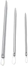 3Pcs Silver Nylon Wire Rope Threader Needle Big Eye Knitting Needle Weave Yarn Needle for Sewing and Fabric Art Craft Accessory Yarn Needle Large Eye,Fit to Different Settings,Needlepoint