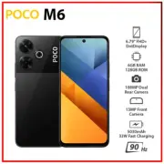 (New&Unlocked) Xiaomi POCO M6 6GB+128GB BLACK Dual SIM Android Cell Phone