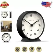 Contemporary Black Mantel Clock - Quartz Silent Sweep for Stress-Free Living