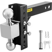 VEVOR Adjustable Trailer Hitch, 6" Rise & Drop Hitch Ball Mount 2" Receiver 22,000 LBS Rating, 2 and 2-5/16 Inch Stainless Steel Balls w/ Key Lock, f