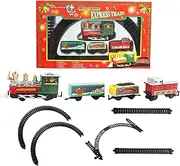 Train Toy, Christmas Train Set, Christmas Kids Trains with Tracks, Train Sets for Boys, Christmas Train Ornaments, Train Sets Under Christmas Tree, Electric Train for Birthday