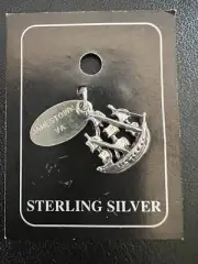 Vintage Jamestown Virginia ship VA sterling charm NOS