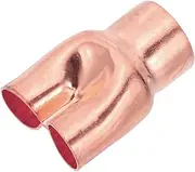 uxcell 1 3/8" x 7/8" x 7/8" ID Tee Y Type Copper Fitting, 1 Pcs Welding Joint Split Union Intersection for HVAC, Air Conditioning Refrigeration System