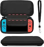 Skycase Bag Compatible with Nintendo Switch and New Switch OLED, Colourful Protective Hard Portable Travel Carry Case EVA Case, Carry Bag for Nintendo Switch and Switch OLED Console, black, Protective