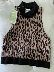 NWT Wolford Sleeveless Crop Tank Top Animal Print Leopard Skinwear XS