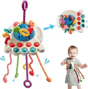 Montessori Toys, Pull String Activity Toy, Sensory Toys for Toddlers, Baby Trav