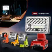 2000LM Cordless LED Work Light Flashlights for Ryobi 18v Battery Floodlight