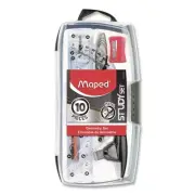 Maped Helix 897010 10-Piece Compass and Geometry Set - Black/Clear New