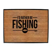 Dw Id Rather Be Fishing - Funny Novelty Doormat Man Cave Floor mat