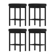 A Set of 4 Artiss Metal Bar Stools PU Seat Dining Counter Chairs