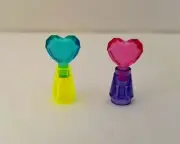 New! Lego Perfume Bottle Set Display Pink Heart Blue Purple Neon Yellow Minifg