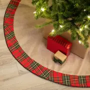 Belham Living Rustic Plaid Cotton Christmas Tree Skirt, 48" diameter