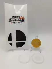 Nintendo Super Smash Bros 3DS / Wii U Collectible Coin e3 - New + Sticker Duo