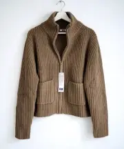 Lemaire Lambswool Blend Uniqlo Knitted Zip Up Women Jacket Size Large