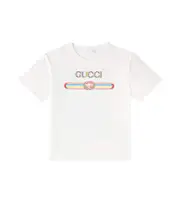 [Gucci Kids] Gucci Kids Printed cotton jersey T-shirt Y 12 white