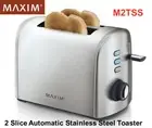 Maxim 950W 2 Slice 7 Setting Automatic Anti-Jam Stainless Steel Toaster M2TSS