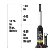 "Torin 2 Ton 4000 LBs Capacity Hydraulic Welded Bottle Jack AT90203BB Black"