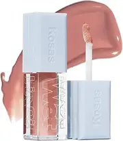 Kosas Wet Lip Oil Gloss - Hydrating Lip Plumping Treatment with Hyaluronic Acid & Peptides, Non-Sticky Finish (Unhooked)