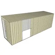 Build-a-Shed 1.5 x 6 x 2m Skillion Double Sliding Side Door Shed - Cream