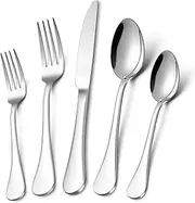 [LIANYU] Silverware 18/10 Stainless Steel, 18/10 Flatware Cutlery Set Service for 8, 40-Piece Eating Utensils Tableware Set for Restaurant Wedding, Dishwasher Safe, Mirror Polished