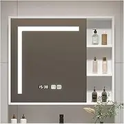 Smart Medicine Cabinet, Anti-fog Bathroom Mirror Cabinet, LED Lighting, Suitable for Corridors, Bedrooms and Living Rooms (Color : White, Size : 60cm)