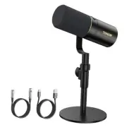 Dynamic Microphone, XLR/USB Microphone for Black Microphone with Desktop Stand