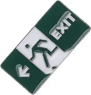 Exit Glow Dark Decorative Brooch Pin for Clothing Bags and Qipao Unique Enamel Badge for Men and Women Chic Fashion Statement Accessory for Jackets and Sweaters