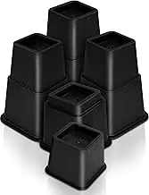 Utopia Bedding Adjustable Bed Furniture Risers - Elevation in Heights 3, 5 or 8 Inch Heavy Duty Risers for Sofa and Table - Supports up to 1,300 lbs - (Set of 4 Riser, Black)