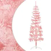 NNEVL Slim Artificial Half Christmas Tree with Stand Pink 150 cm
