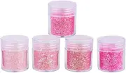 TOGEVAL Nail Dipping Sequins Powder Set of 5 Pcs Glitter Powder for Nails Natural Lightweight DIY Manicure Kit