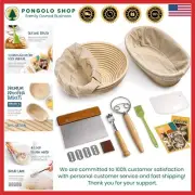 Dual Shape Sourdough Proofing Baskets with Washable Linen and Baking Essentials