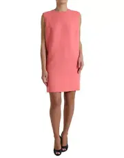 Dolce & Gabbana Chic Pink Sleeveless Shift Mini Women's Dress Authentic