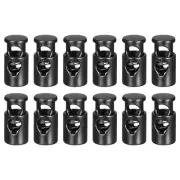 12pcs Single Hole Metal Cord Lock 0.16" Diameter Spring Stopper Fastener End