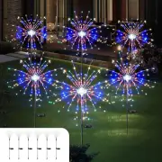 6 Pack Solar Firework Lights, Total 720 Leds Solar Garden Light 8 Modes IP65 Wat