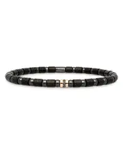 Roberto Demeglio Men's Carbon Black Diamond & 18K Rose Gold Stretch Bracelet