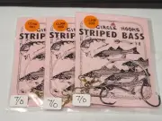 3 NJ Hand Tied TANDEM HOOK Striped Bass 7/0 Inline Circle Hook Bait Rigs