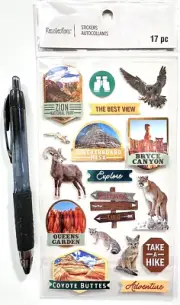 Bryce Canyon Zion Utah Vacation Stickers Recollections Scrapbooking Journal Card