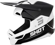 Shot Furious Bolt Motocross Helmet, black-white, Size L for Men Black White