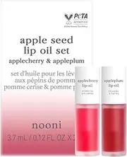 NOONI Appleseed Lip Oil Set - Applecherry & Appleplum | with Apple Seed Oil, Lip Oil Duo, Lip Stain, Long-Lasting, Plumping, Gift, Gift Sets, For Chapped and Flaky Lips