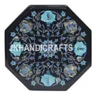 Black Marble Coffee Table Top Paua shell Flower With Butterfly Gift Table