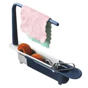 Telescopic Sink Rack Holder Expandable Storage Drain Basket for Home Kitchen