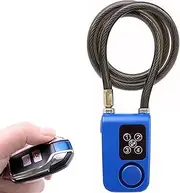 Meichoon Bike Lock Alarm Anti-Theft Vibration Wireless Remote Control Smart Keyless Waterproof with 33 Inch Cable Length Security Digital Steel Cable Chain for Bicycle Motorcycle Scooter Outdoor