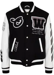 Off-white Logo Wool-blend Varsity Jacket - Black - 52 (IT52 / XL) 52 (IT52 / XL)