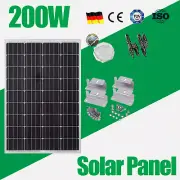 12V 200W Mono Fixed Solar Panel Kit + 4PCS Solar Panel Mounting Brackets